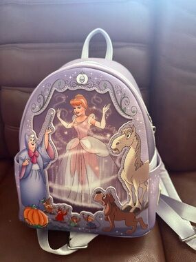 Loungefly Lavender Cinderella Storybook Mini Backpack